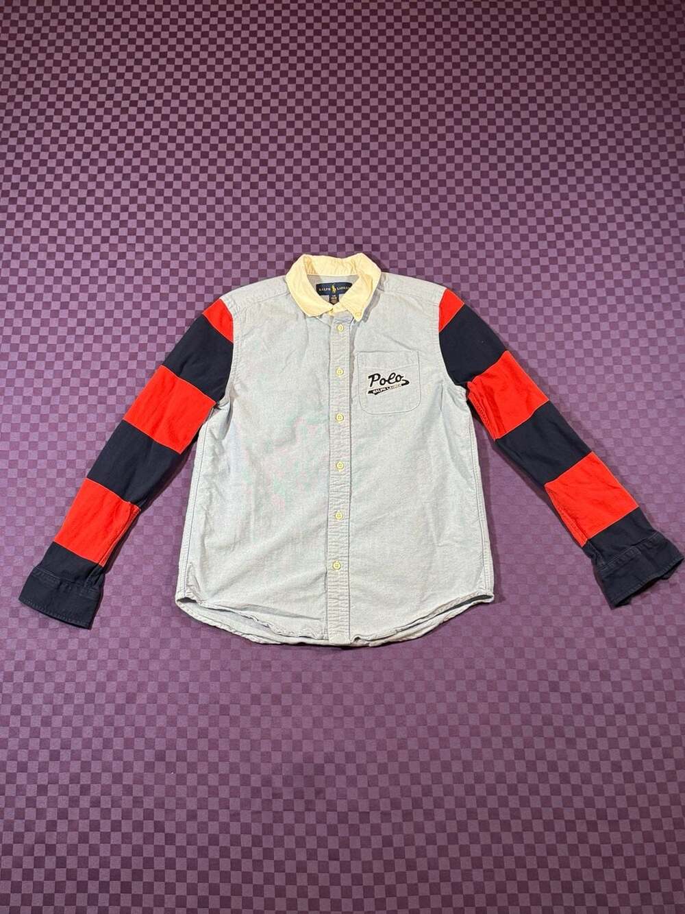 Polo Ralph Lauren Boys Long Sleeve Color-Block Button-Down Shirt